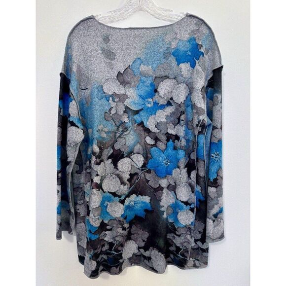 Lily London Floral Print Soft Top Size Medium-Brown, Blue and  Gray - Picture 5 of 6